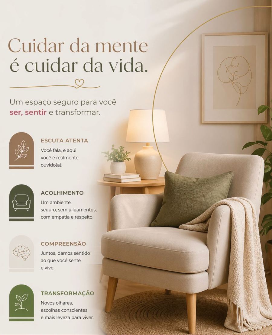 Ambiente acolhedor do consultório